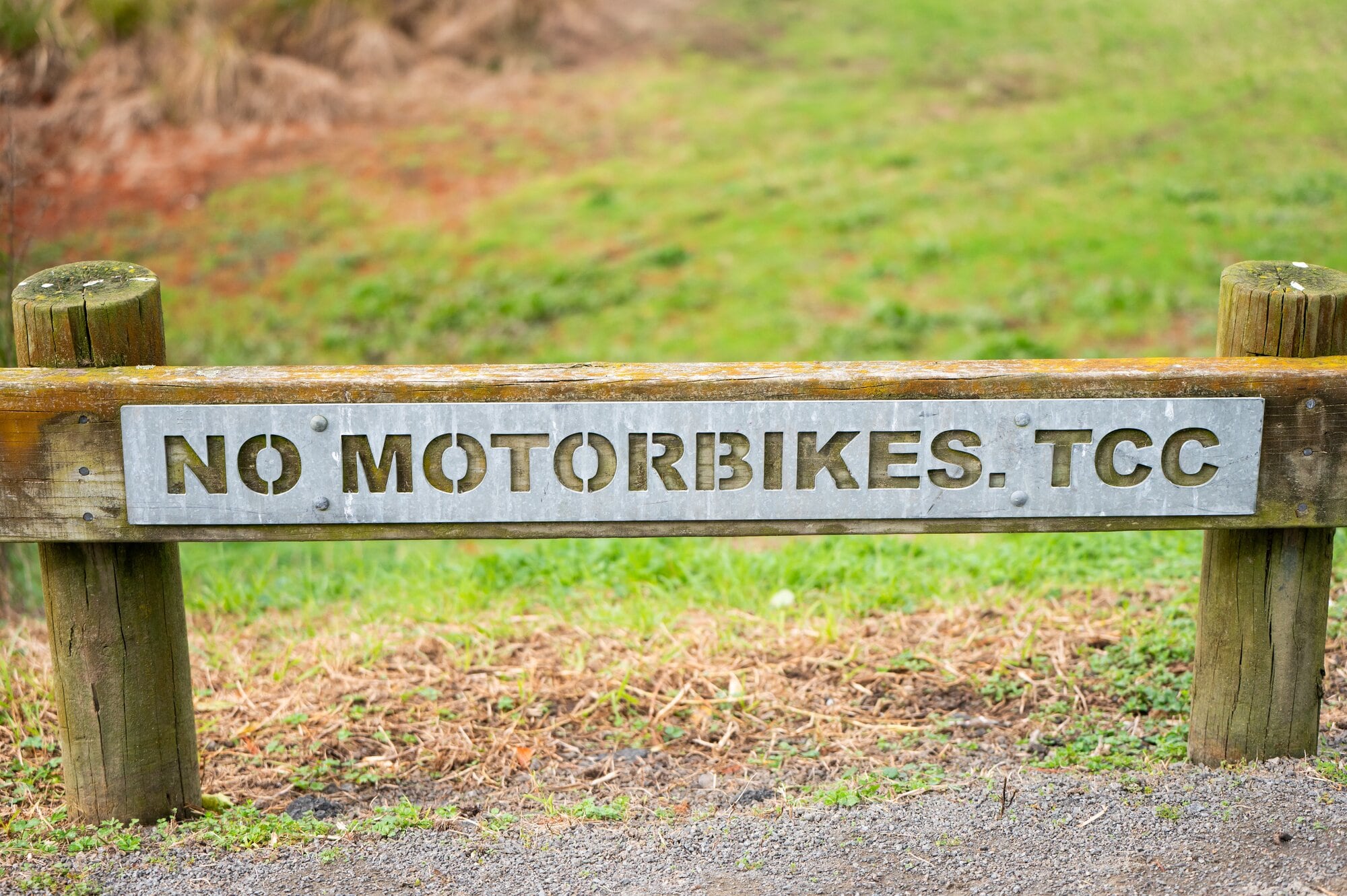 Tauranga City Council signage discouraging motorbikes is in place at most parks in the city. Photo / Brydie Thompson