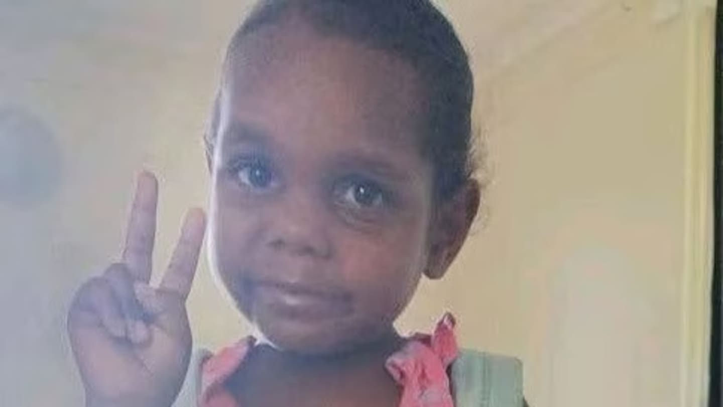 The body of missing Alice Springs 5-year-old Sharon Granites has been found after her alleged abduction, police have confirmed. Photo / NT Police