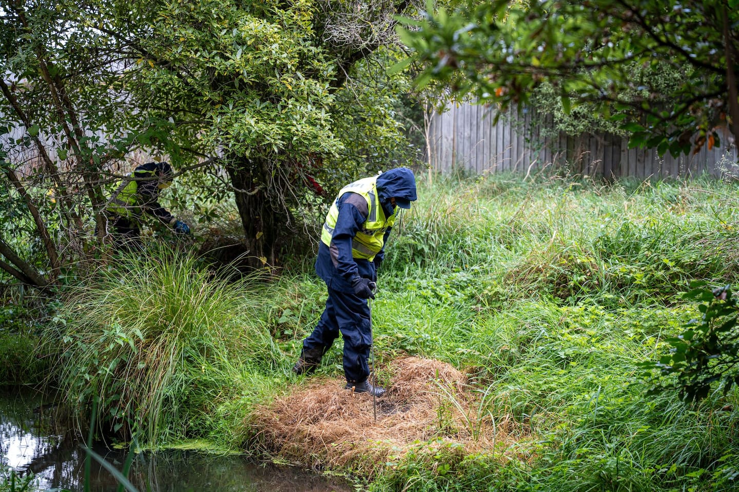Police search Christchurch's Residential Redzone. Photo / Alyse Wright