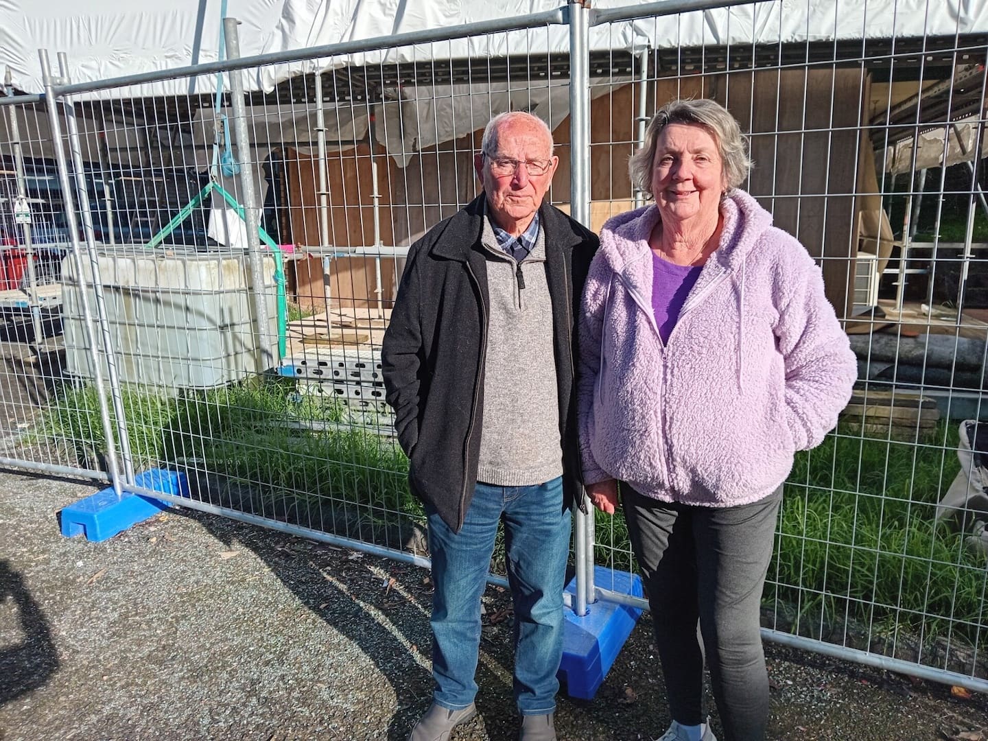 Jim Beniston and his partner Annette Moncur outside his home. They want the Whangārei  District  Council to install safety barriers. Photo / Supplied