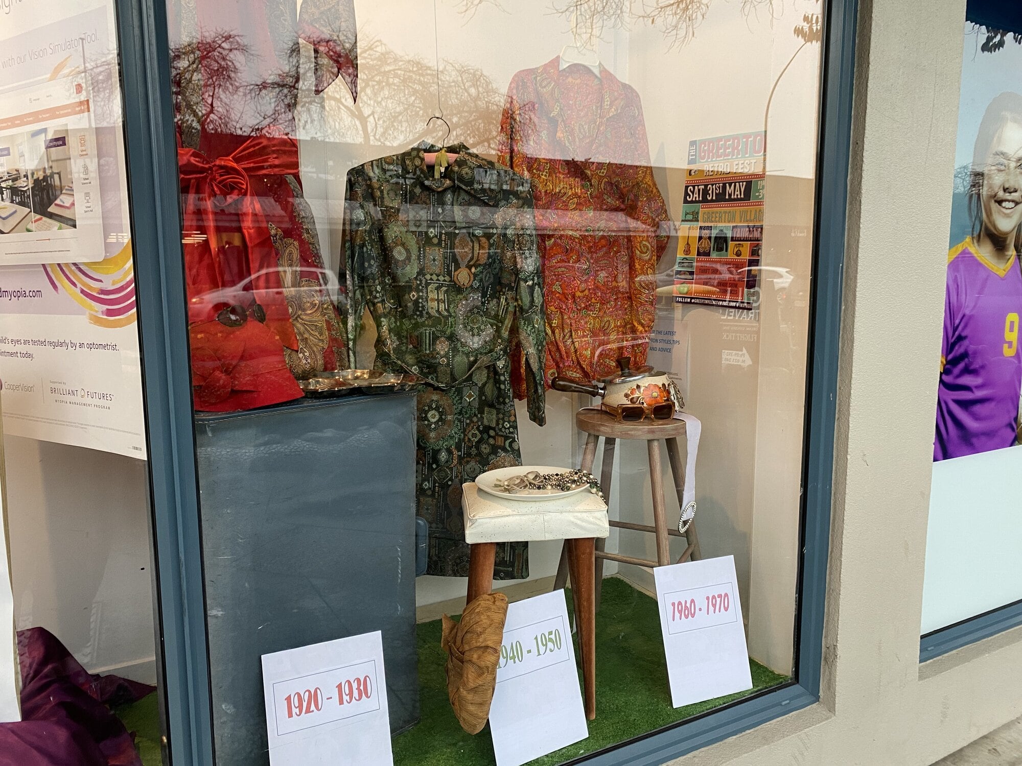 The window at Visique Greerton Optometrist. Photo/Rosalie Liddle Crawford.