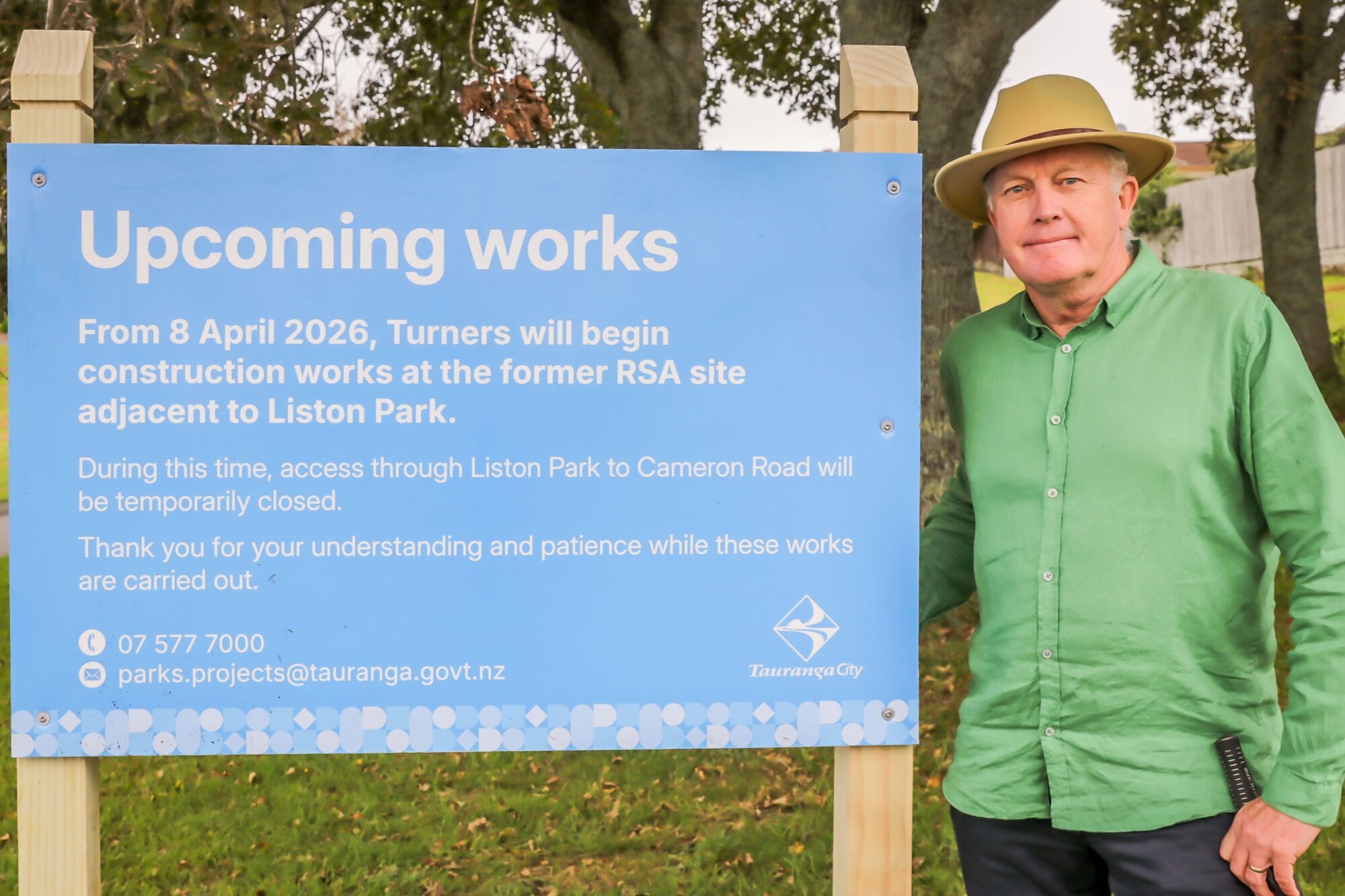 Tauranga City councillor Rod Taylor at Liston Park.  Photo / Kelly O'Hara