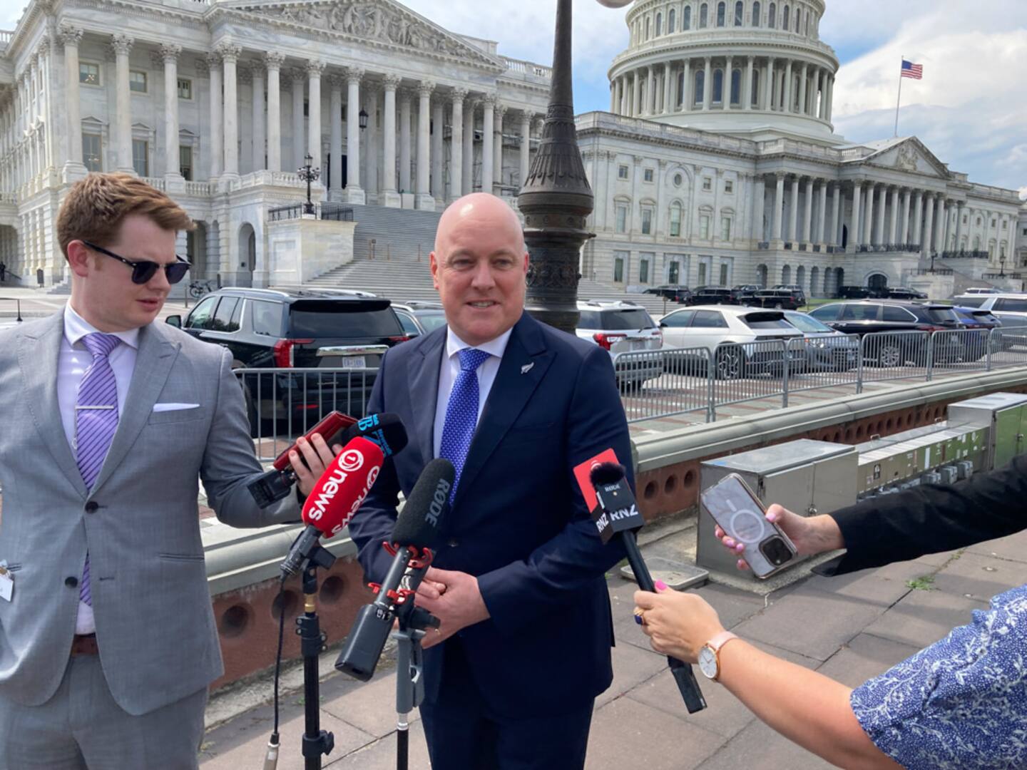 Prime Minister Christopher Luxon outside the Capitol in Washington DC in July 2024. Photo / Claire Trevett