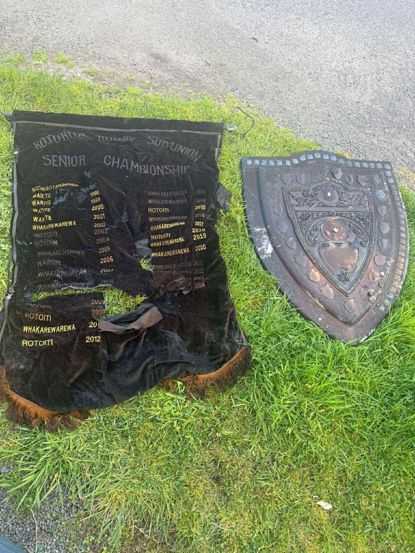 The Tai Mitchell Shield and the Rotorua Rugby Sub Union Senior Championship Banner was damaged.