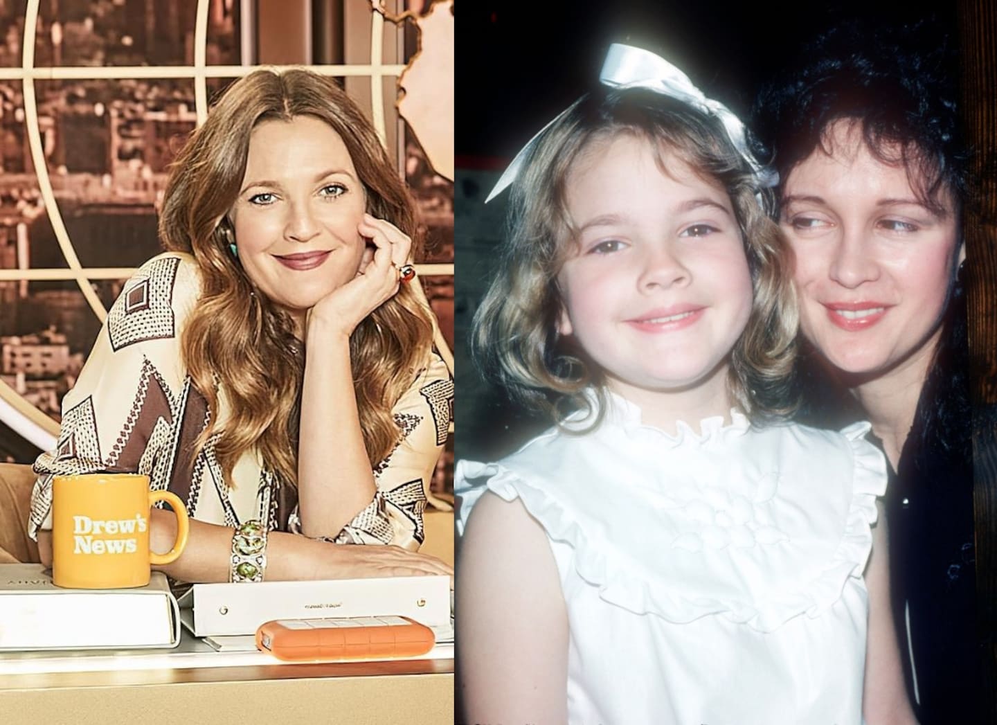 Drew Barrymore with her mother (right) at the ET premiere. Today Barrymore hosts her own talk show. Photo / Getty