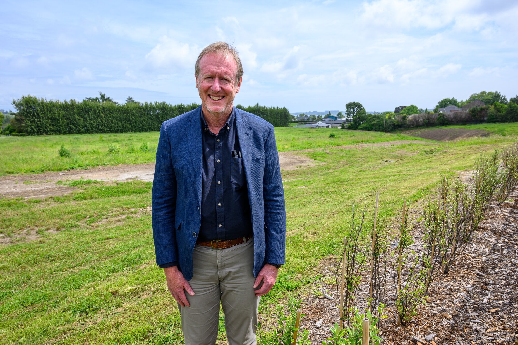 Christian Education Trust general manager Dr Tim Collins at the site of the proposed primary school in Ōmokoroa. Photo / David Hall