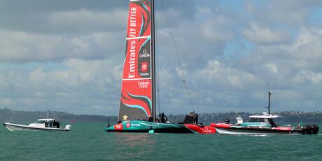 America’s Cup: Team NZ pushing on new AC75 Taihoro as Barcelona-bound vessel soon to be shipped