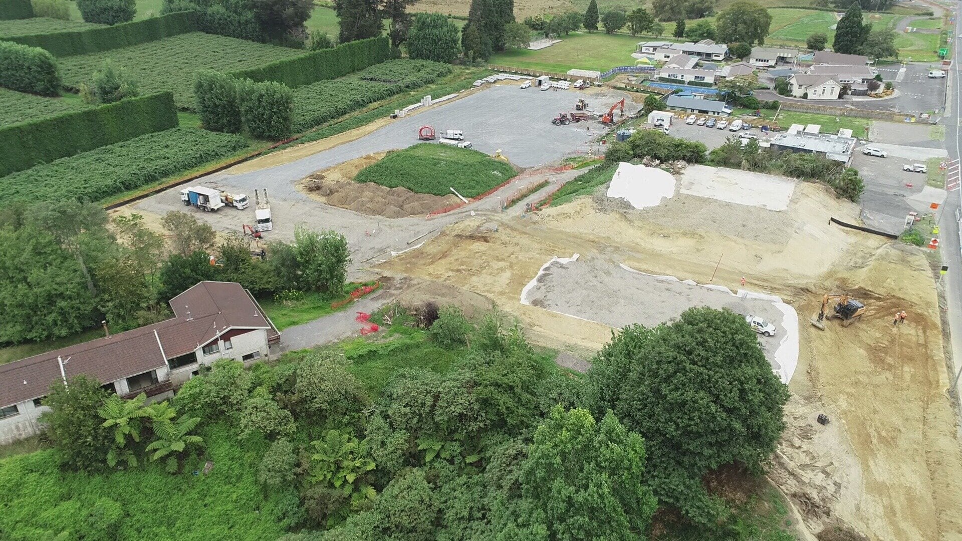 An aerial view of the Tauriko Village section of the Tauriko Enabling Works in March. Photo / NZTA