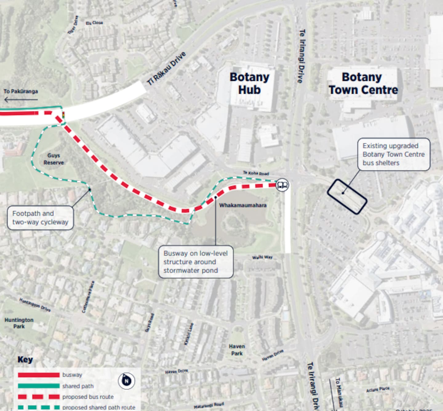 The Botany section of the proposed Eastern Busway project. Photo / Auckland Council