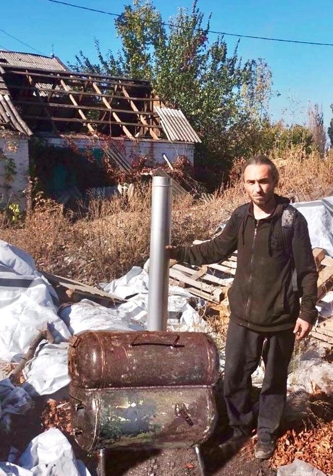 The wood-burning stoves and water-boiling units are described as life-saving by Ukrainians.