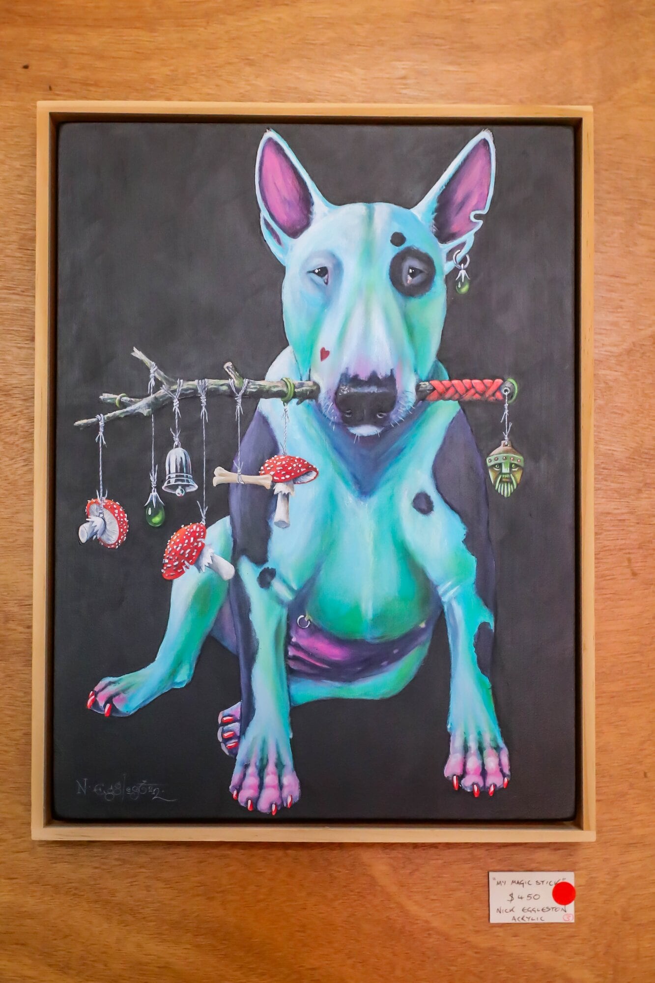 A dog painting by artist Nick Eggleston. Photo / Kelly O’Hara