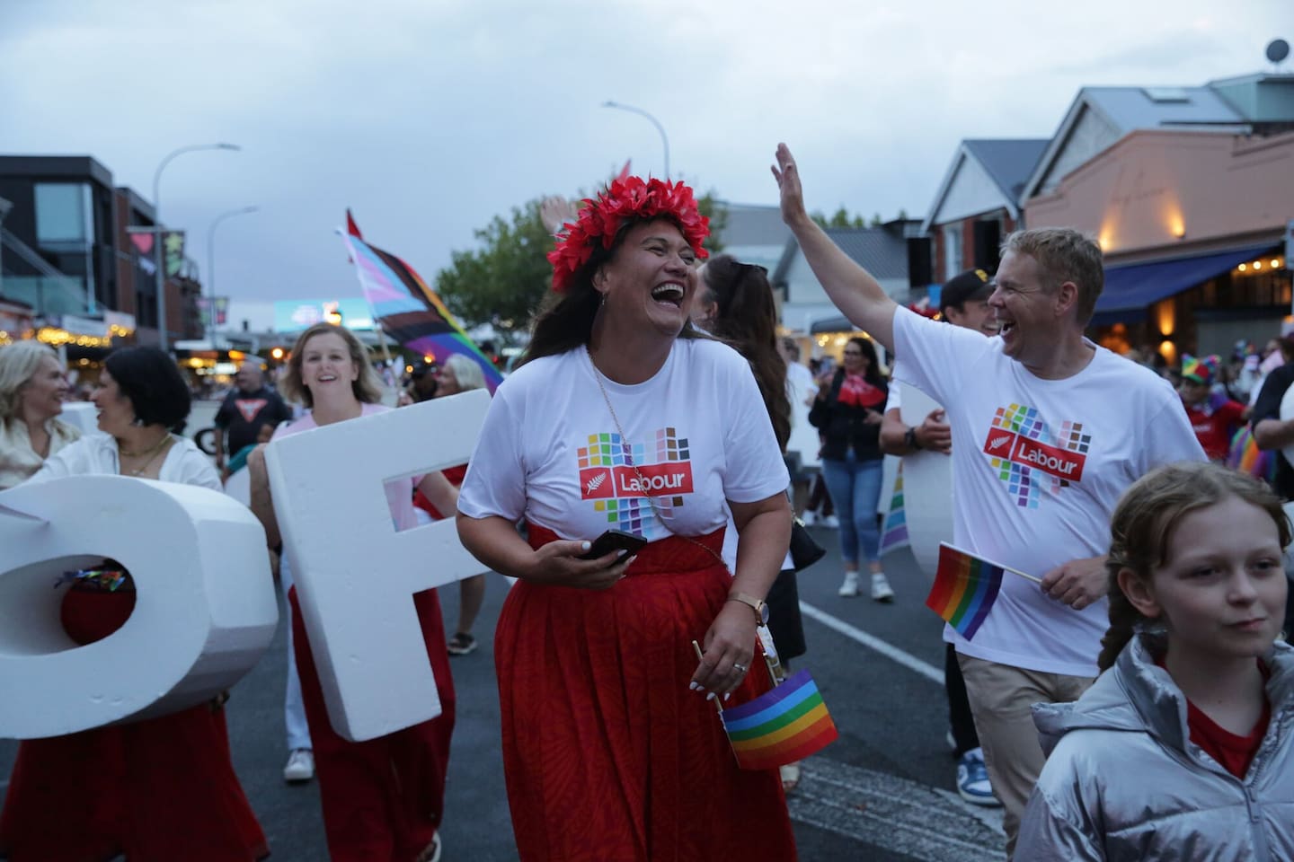 Chris Hipkins and Carmel Sepuloni at Auckland's Rainbow Parade on Ponsonby Road in February. Photo / Sylvie Whinray