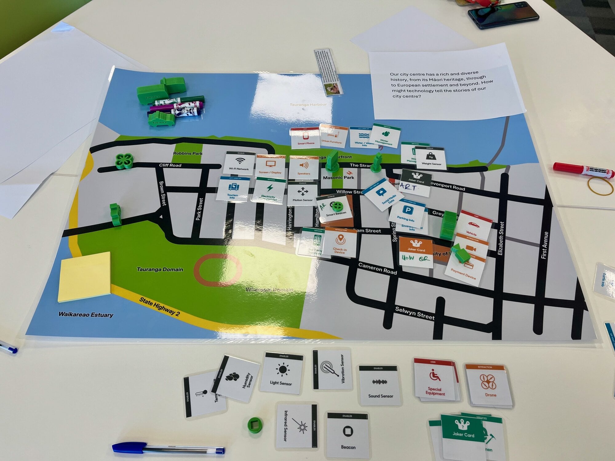Brainstorm session with local community looking at how technology can improve Tauranga. Photo / Supplied