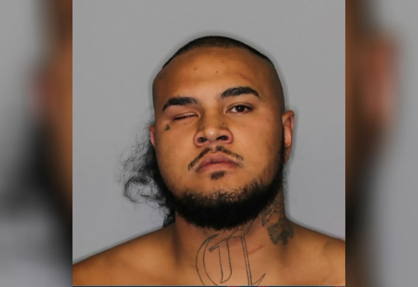 Talakai Finau's mugshot, released by police as part of their manhunt in 2023. Finau absconded from compassionate bail after he was released to attend a funeral and spent 10 months on the run. His actions were labelled "reprehensible" by Judge Edwin Paul at his sentencing at the Auckland District Court on Friday.