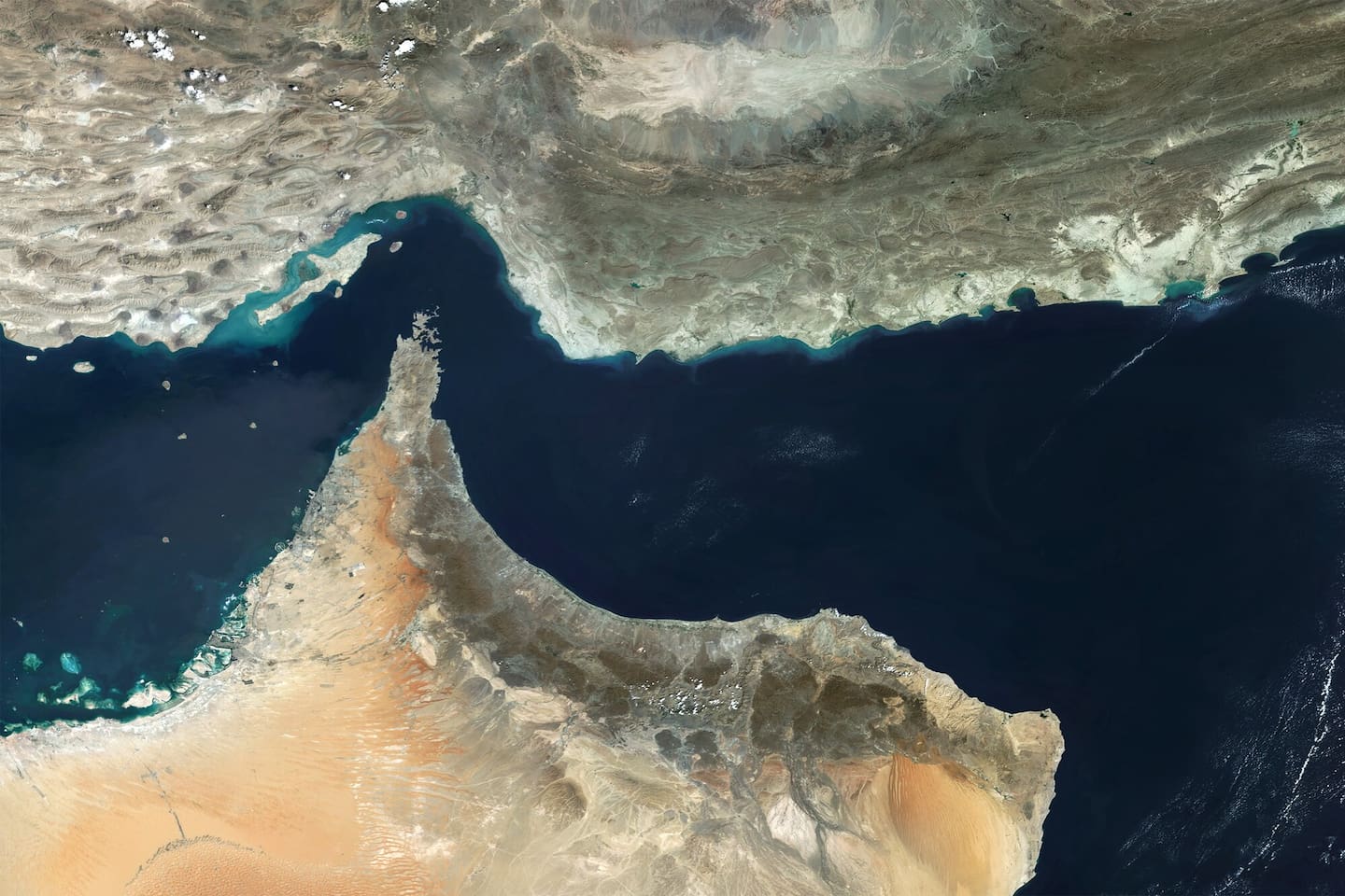 The Strait of Hormuz is a critical chokepoint for global energy supply. Photo /Copernicus Sentinel Data 2025