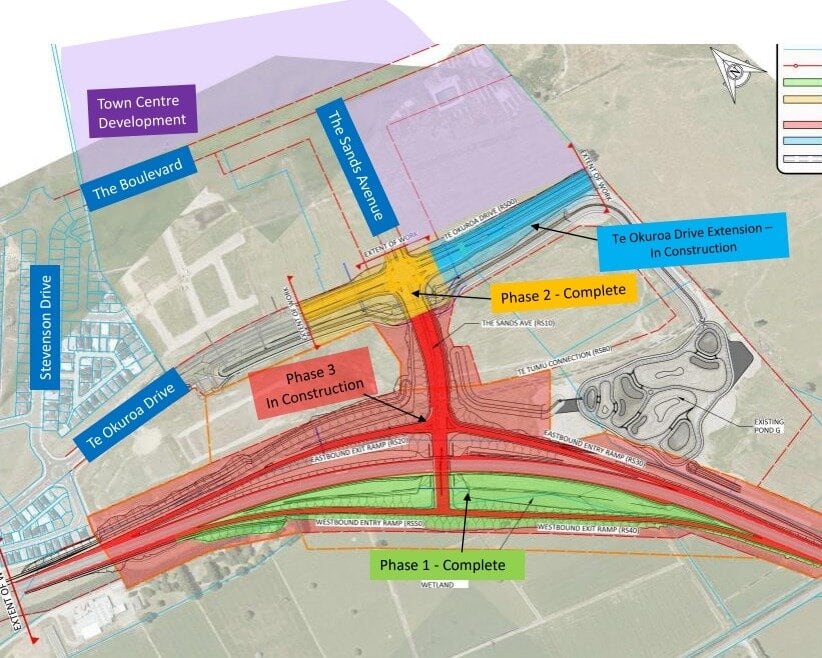 The Pāpāmoa East Interchange development.  Image / Tauranga City Council