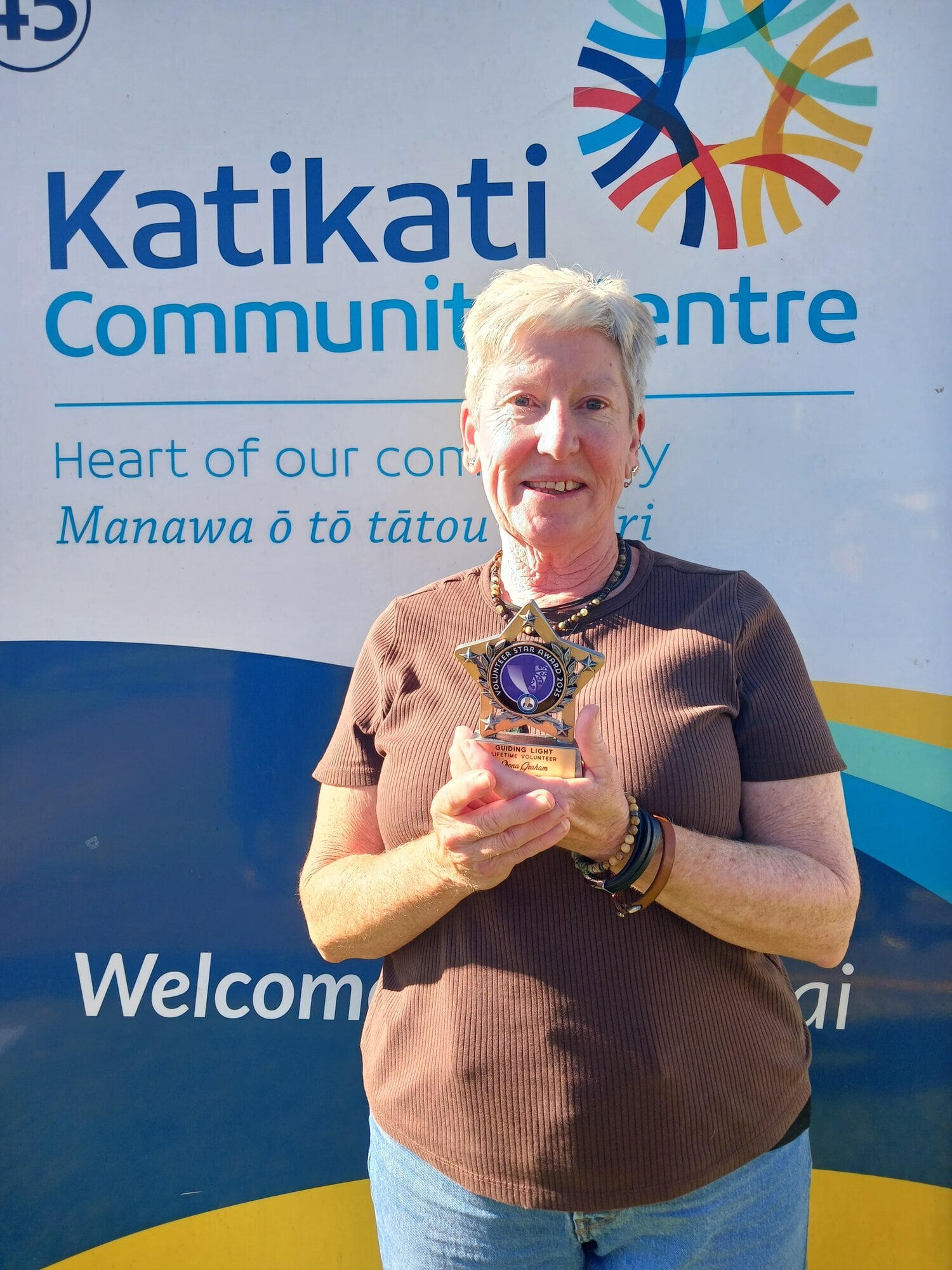  Shona Graham with her Lifetime Volunteer Award, presented by Volunteering Services, in recognition of her 30 years of outstanding contribution. Photo / Supplied
