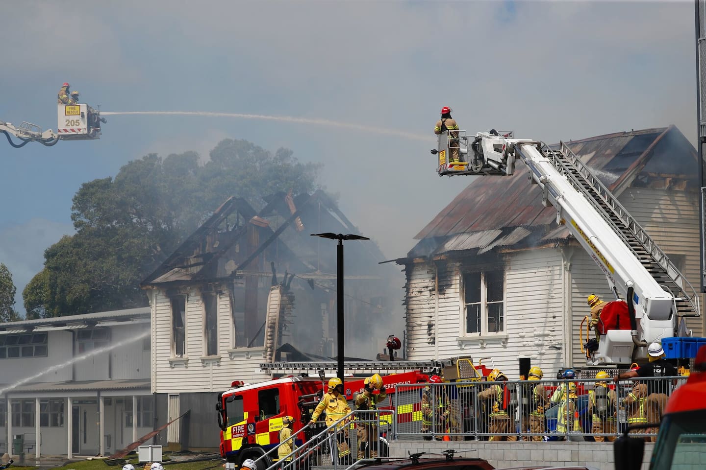 Northcote College was closed to students while the burned building was cleared. Photo / Dean Purcell
