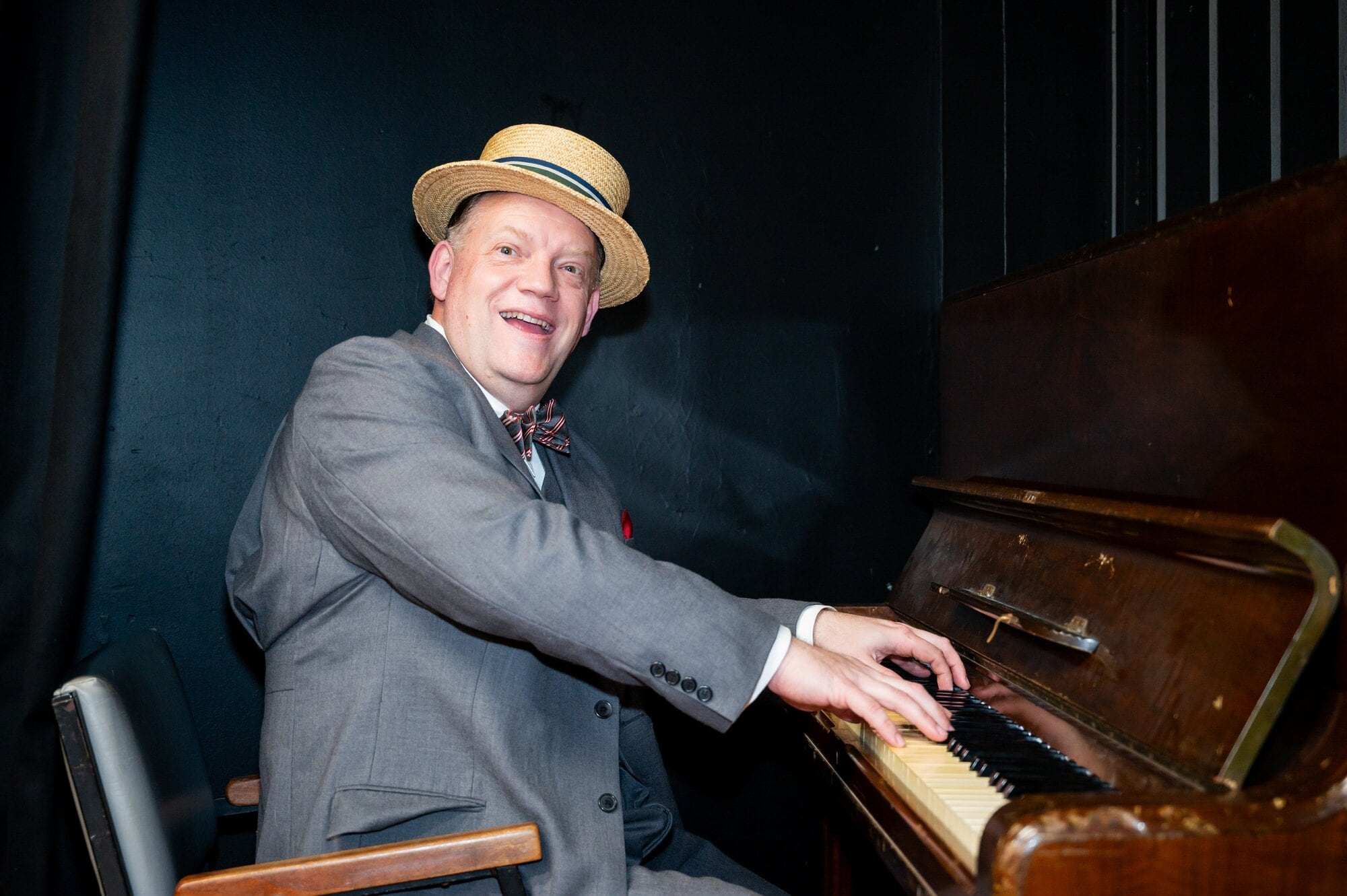 Katikati’s 1920s man’ Brett Lowe is leading the entertainment for Katikati’s Settlers’ Dance on September 13. Photo/ Brydie Thompson