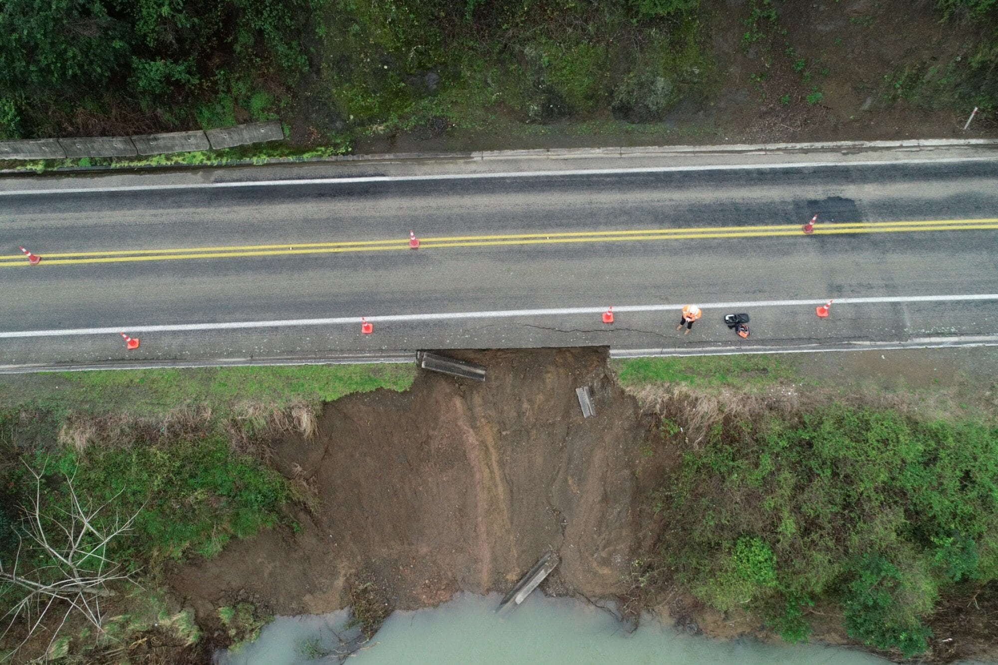 The slip is around 4.3km southeast of Tāneatua. Photo / NZ Transport Agency