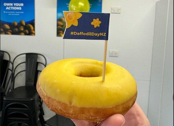  A themed donut at Hume Pack-N-Cool’s Daffodil Day 2024 morning tea last year. Photo / Supplied