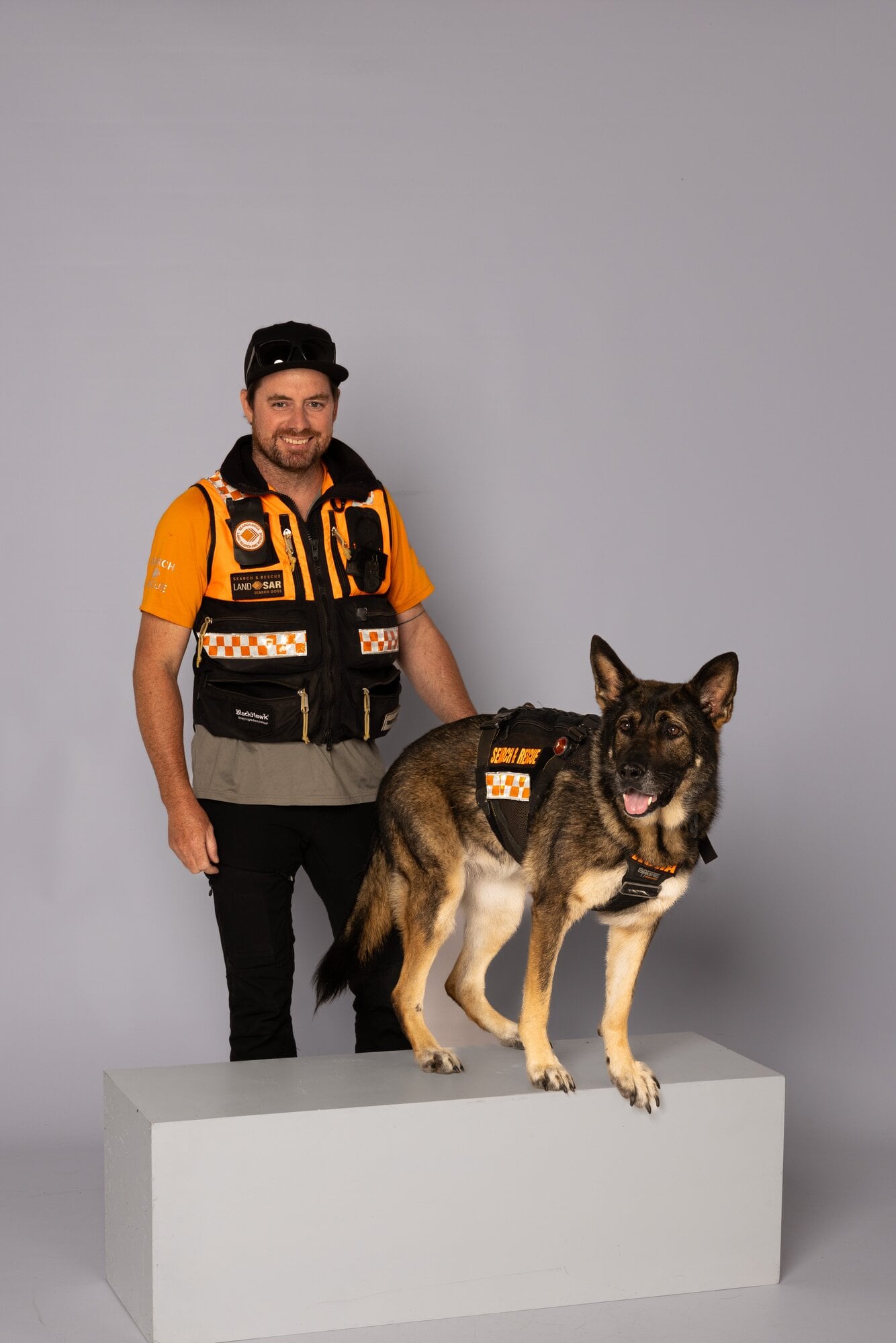 Nick Petry and Kora work primarily as a New Zealand Land Search and Rescue dog team across the greater Bay of Plenty. Photo / Nicholas Charles