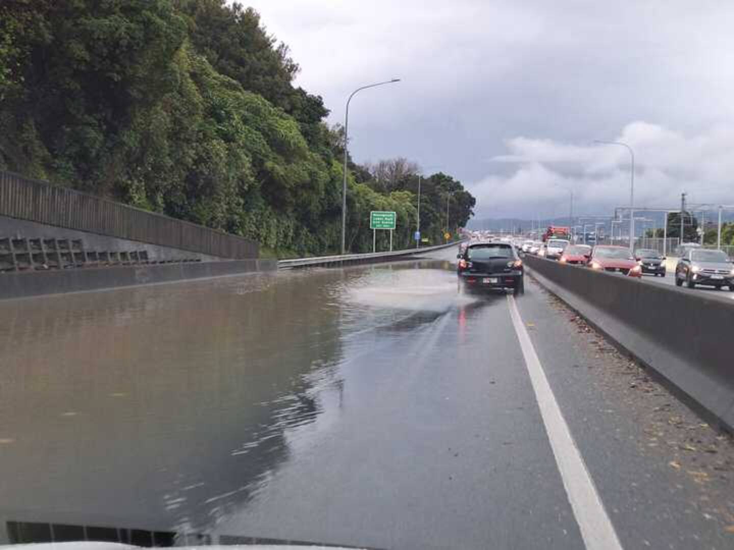 Flooding on SH2 northbound.