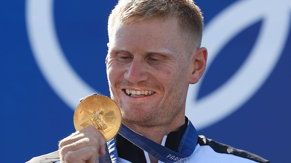 Watch: Kayaking gold medallist is too happy to take his medal off Watch: Kayaking gold medallist is too happy to take his medal off