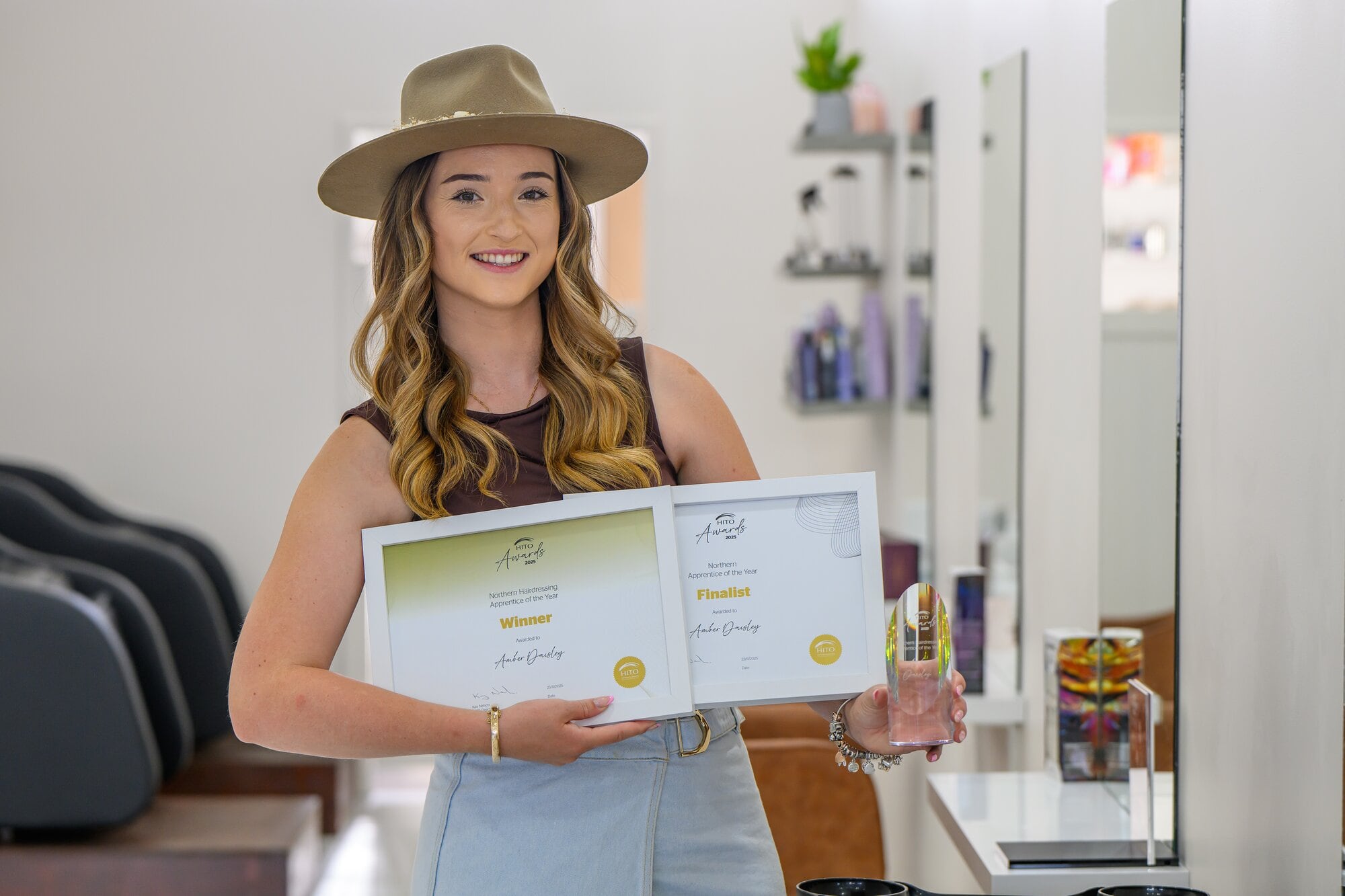 Tauranga hairdresser Amber Daisley has been awarded the HITO northern apprentice of the year for hairdressing. Photo / David Hall