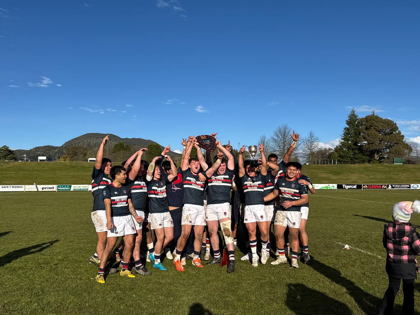 Feilding High celebrate winning the Central North Island title.