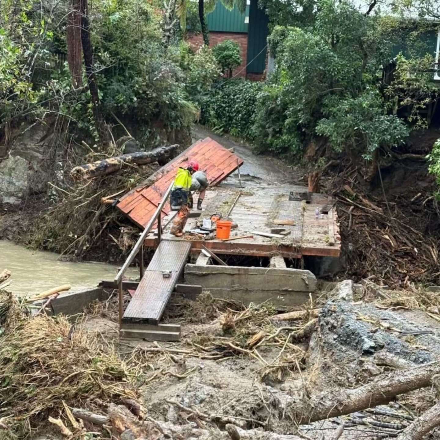 An image of the South Karori Rd search area, sent from Ray Chung to the Herald during the state of emergency last month. Photo / Ray Chung
