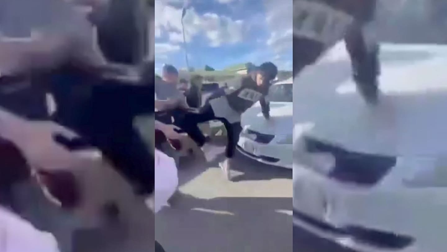 The brawl was captured and shared on social media. Picture / Supplied