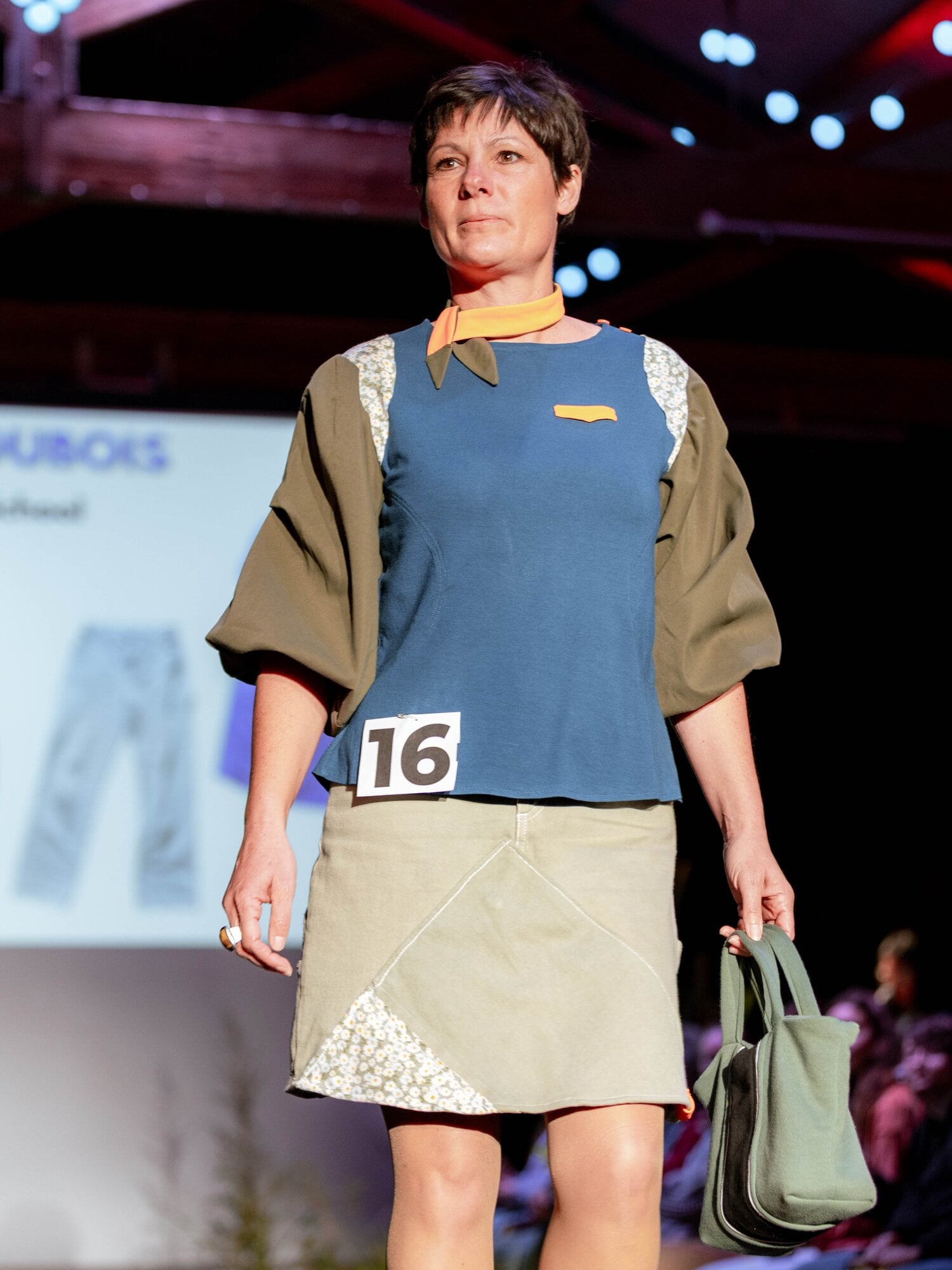  Audrey Dubois wearing the outfit designed by her son, Quentin Dubois. Photo / Morgan Hide Photography