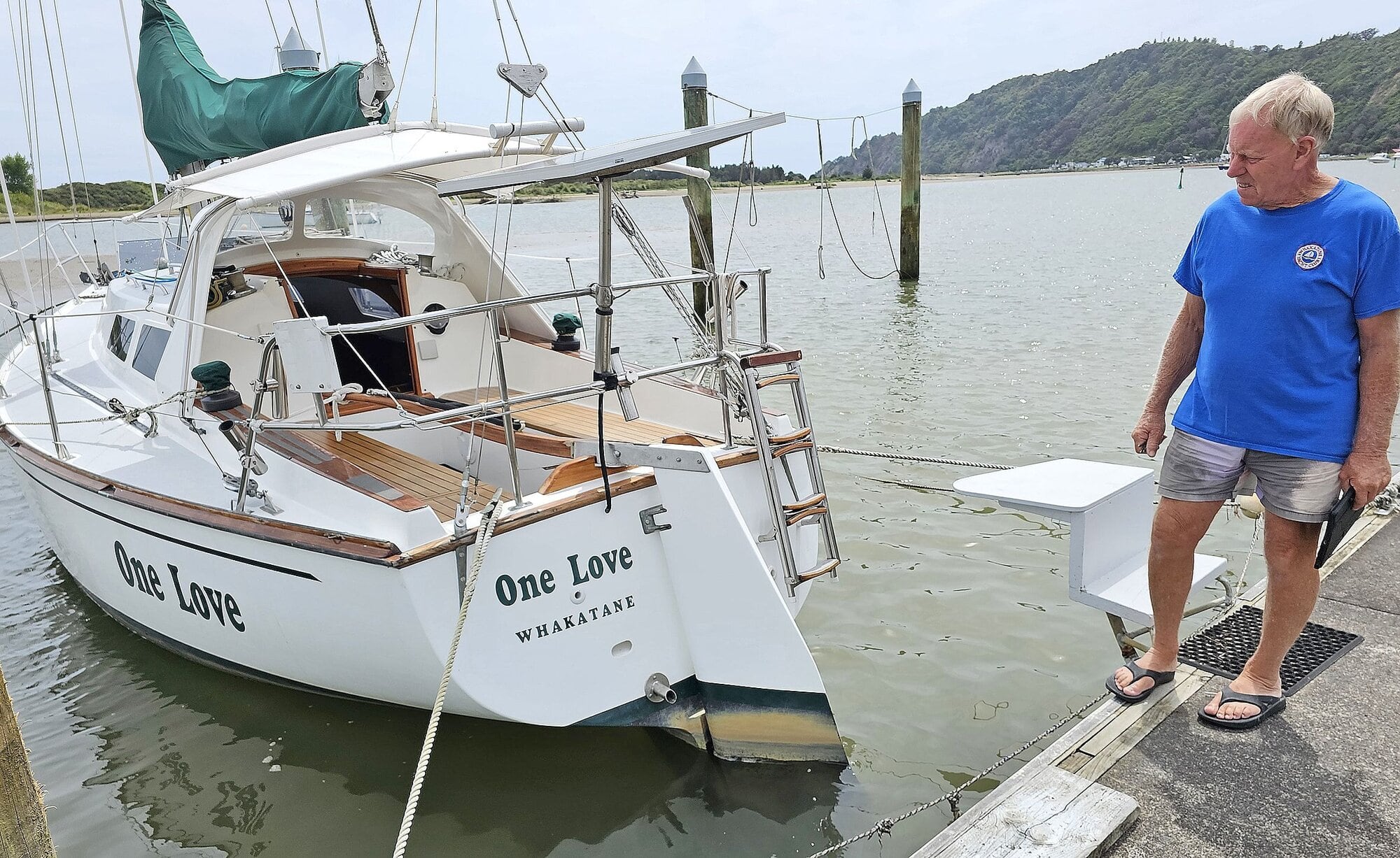 Whakatāne Yacht Club captain Jamie Brunsden says his yacht, One Love, can be taken out of the harbour only two hours either side of high tide. Photo / LDR