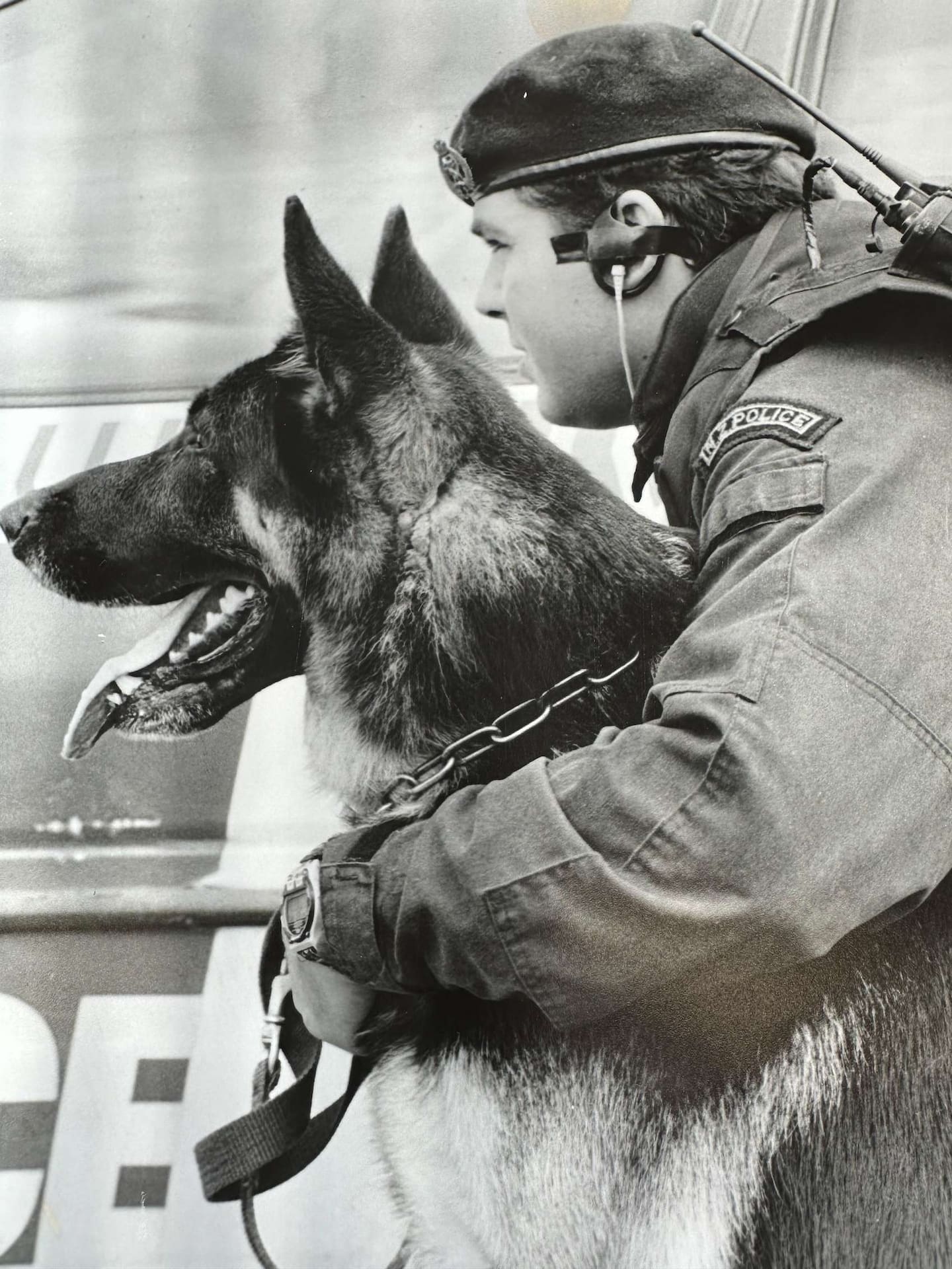 Constable Mark Mitchell with his police dog. Photo / Supplied