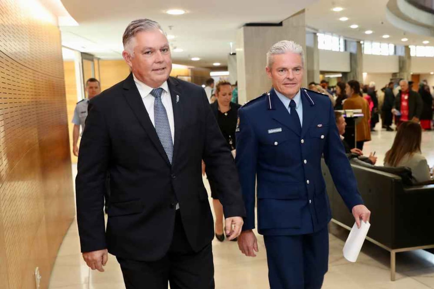 Police Minister Mark Mitchell and the current Assistant Police Commissioner Richard Chambers, who has been announced as the next Police Commissioner, succeeding Andrew Coster.  Photo / Mark Mitchell