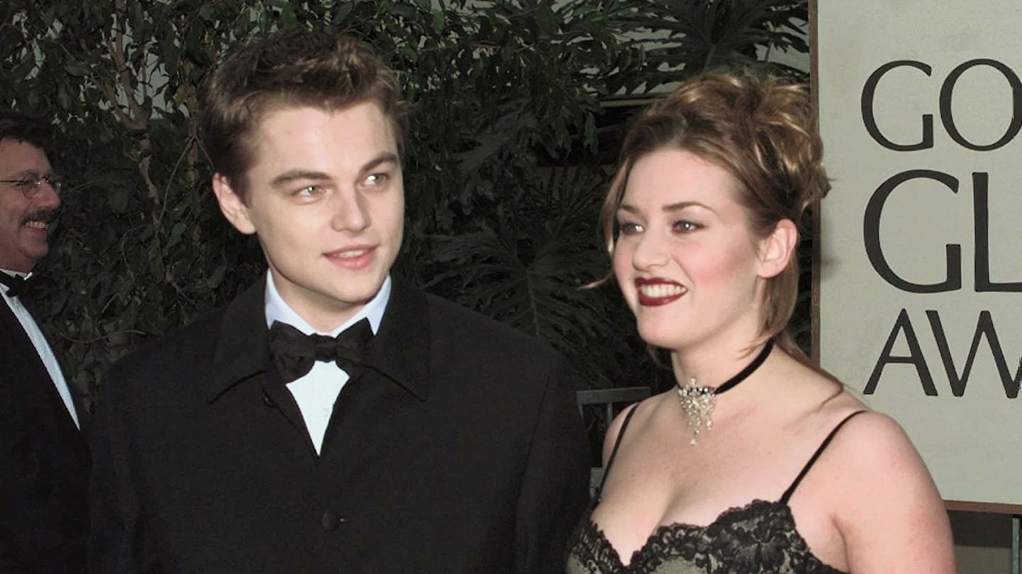 Leonardo DiCaprio and Kate Winslet arrive at the 55th Annual Golden Globe Awards in Beverly Hills, California on Sunday, January 18, 1998. Both DiCaprio and Winslet were nominated for Best Actor and Actress respectively for their roles in Titanic. Photo / AP