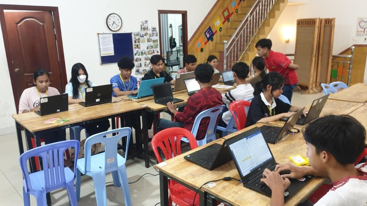  Ark Quest School in Cambodia, pictured, set to receive another 19 laptops in coming months. Photo / Supplied