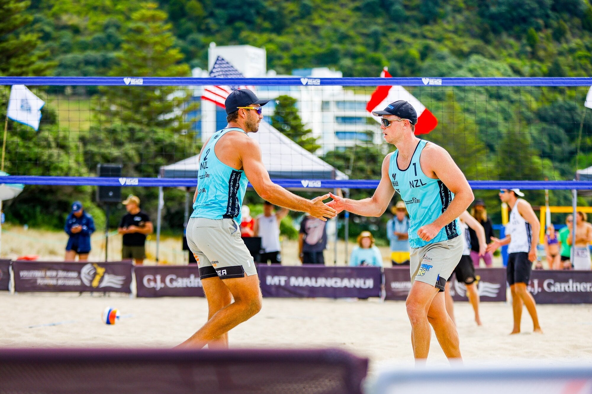 Ben O'Dea (left) and Brad Fuller (right) won the World Beach Pro Tour Futures tournament in Mount Maunganui, March 6-9. Photo / That Guy Photography