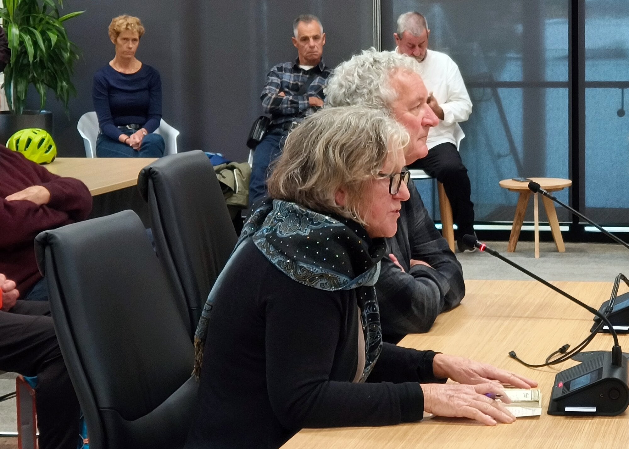 Tauranga resident Jan Gyenge spoke in the public forum against the 9.9% rates increase. Photo / Alisha Evans