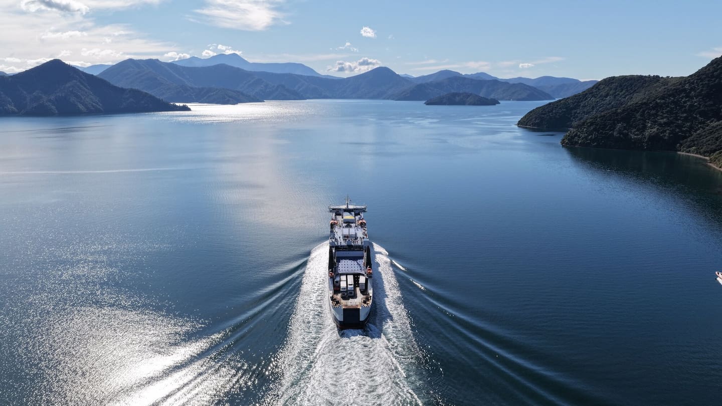 The Aratere on its final Cook Strait crossing after 26 years of service. Photo / Brendan O'Hagan