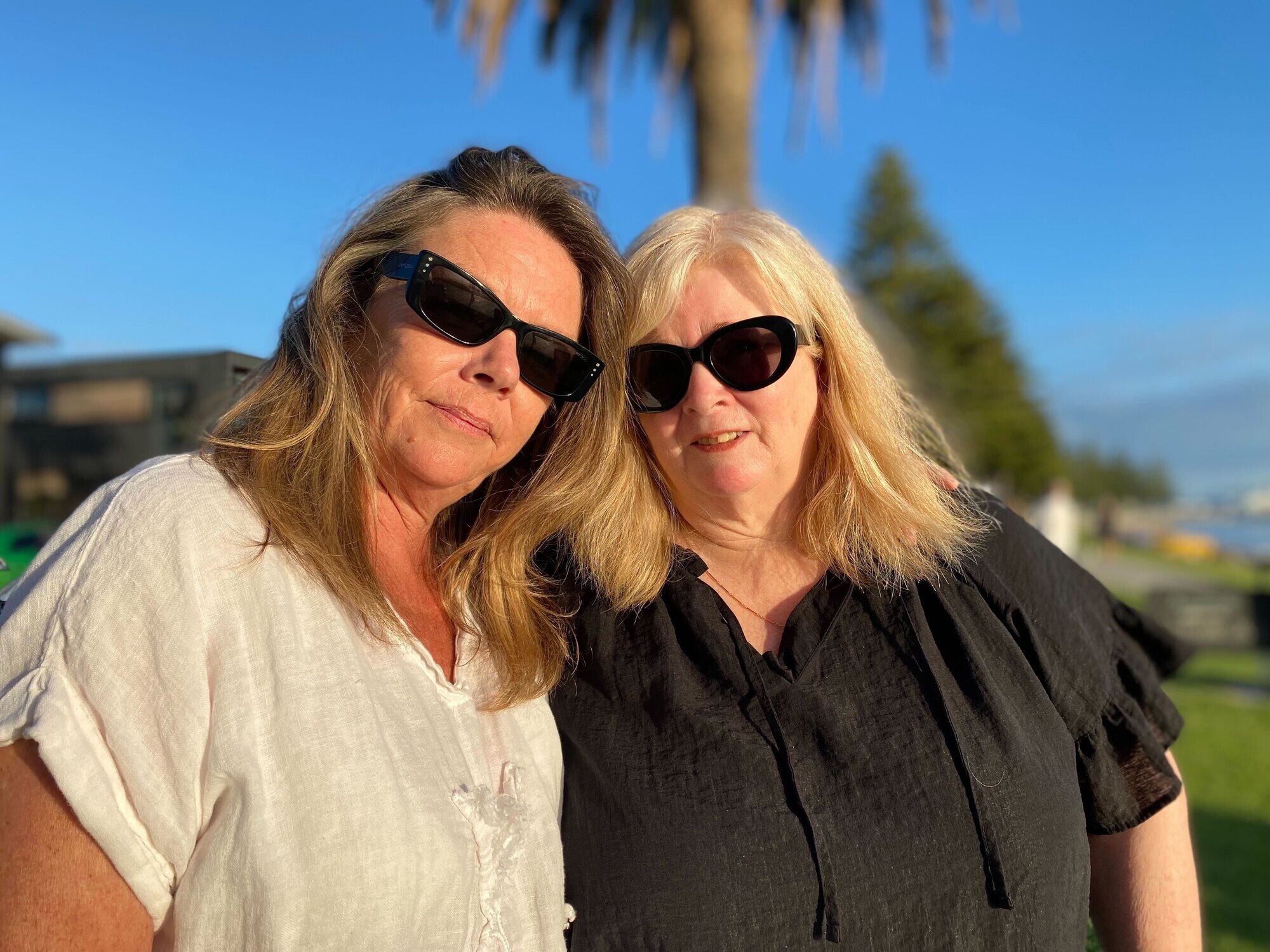 Jenni and Joy in Pilot Bay. Photo / Rosalie Liddle Crawford