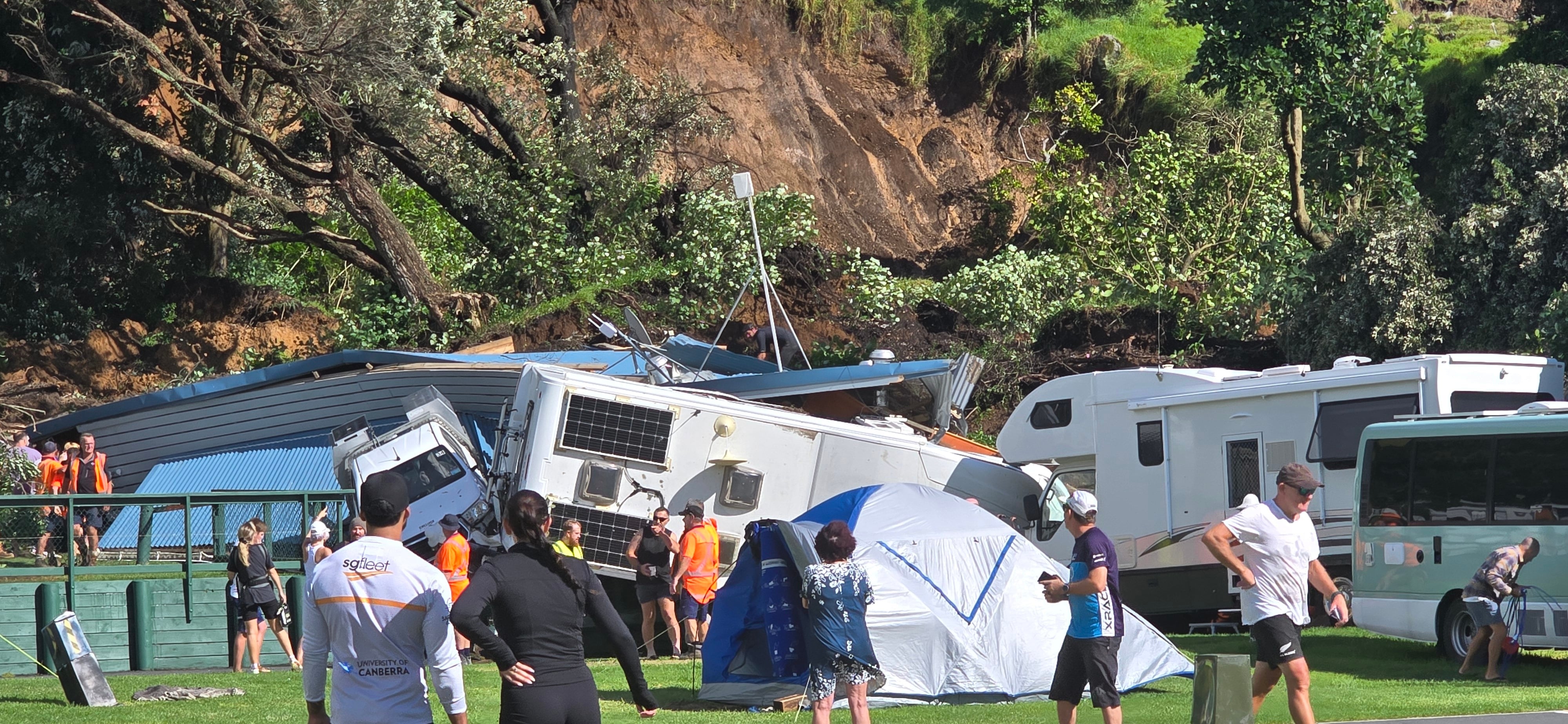 Mount Maunganui landslide: Camper praises 'hero' woman in shower block - NZ  Herald