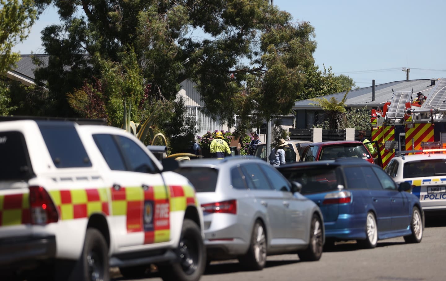 Fire, police and ambulance were all called to the fire. Photo / George Heard