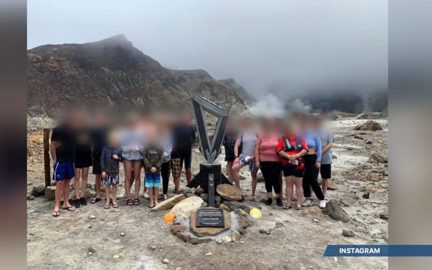 Families of victims of the Whakaari/White Island volcanic eruption in 2019 returned to the island as a memorial to the dead was revealed. Photo / Instagram