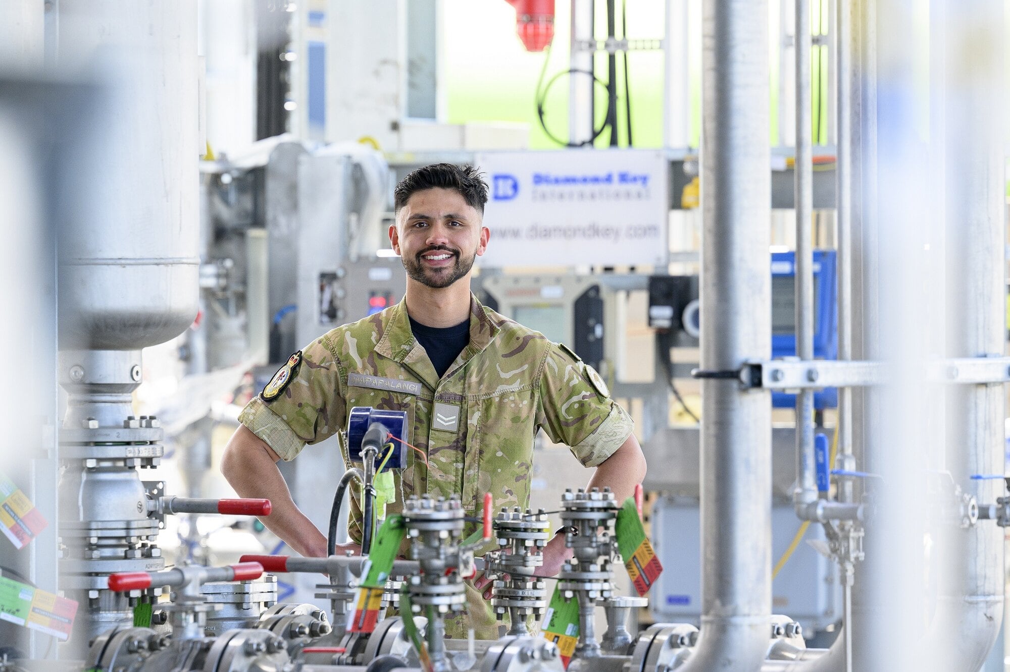 After a forced change in his career plans, Corporal Atelea Mapapalangi has been working on a new aviation fuel installation at RNZAF Base Ohakea. Photo / NZDF