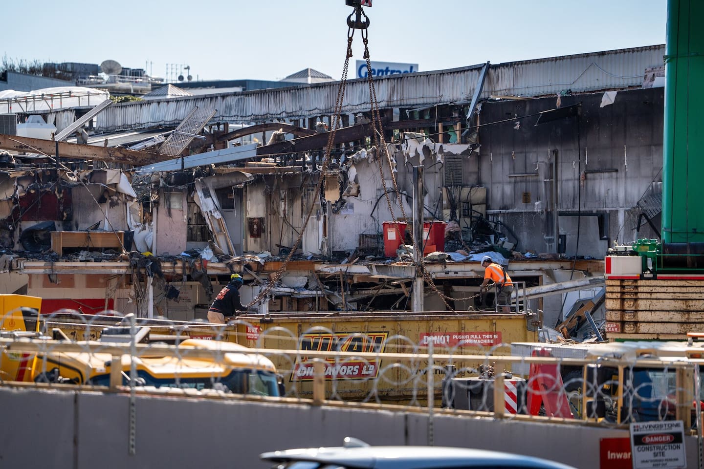 The fire caused extensive damage to the New World Victoria Park supermarket. Photo / Annaleise Shortland