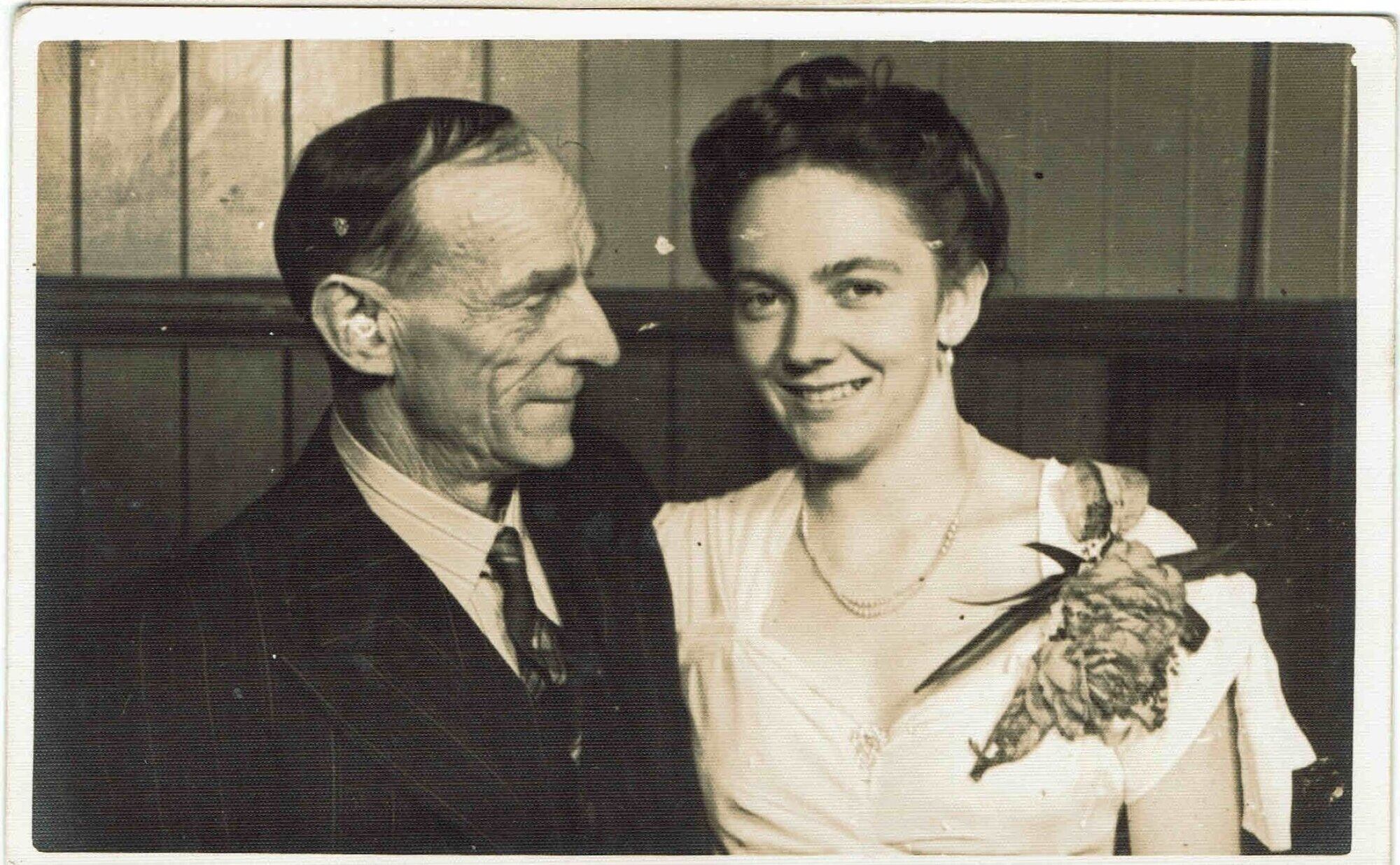  Betty Gilgen and her father, Harry Pennell. Photo / Supplied