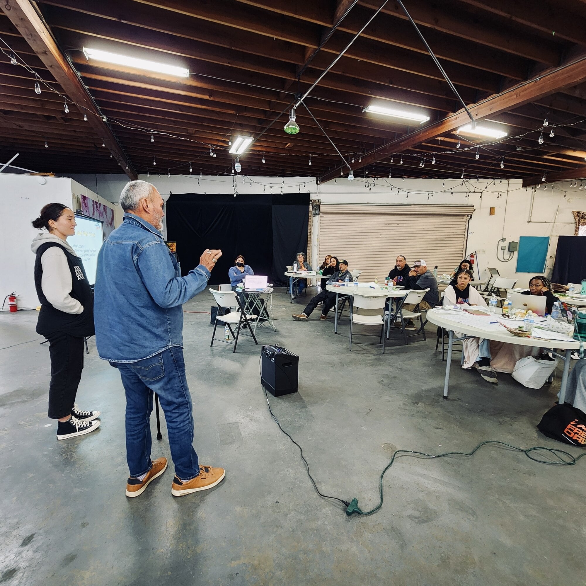  Katarina Ngatai and Paora Stanley presenting to youth and youth services from around Northern California. Photo / Supplied
