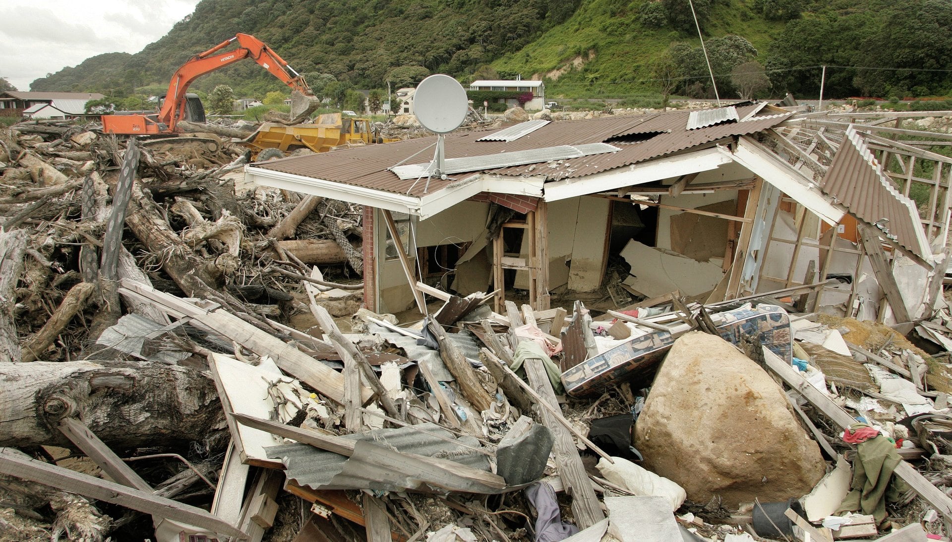 Flooding and debris devastated areas of Matatā in 2005. Photo / Alan Gibson 